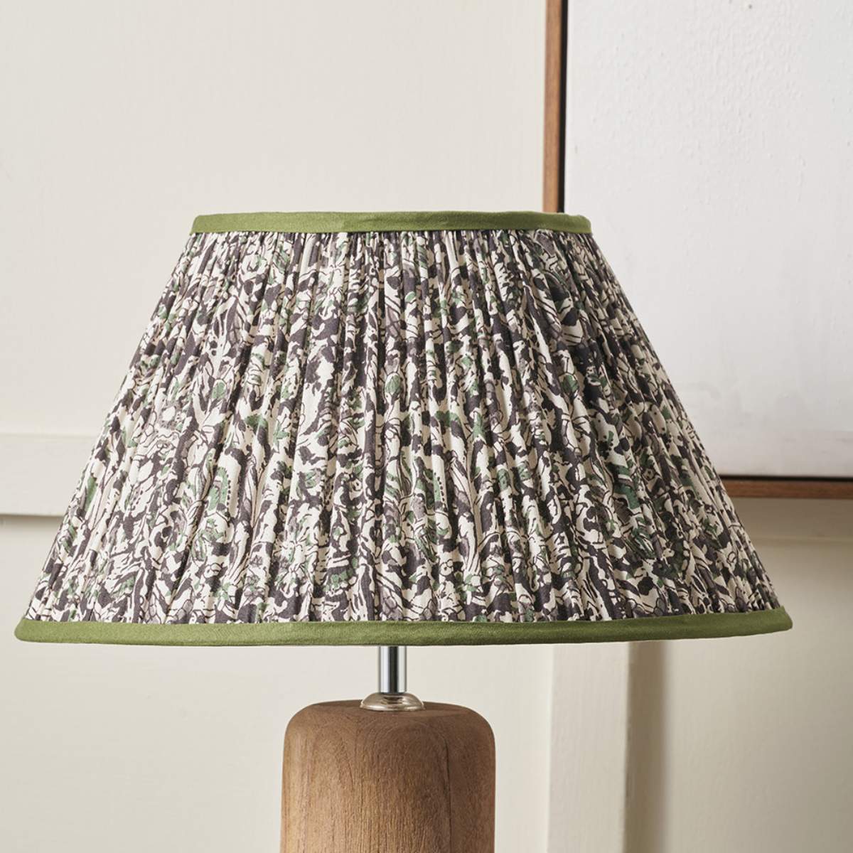 Pacific Lifestyle Ornella Green Floral Design Mushroom Pleat Empire Lamp Shade