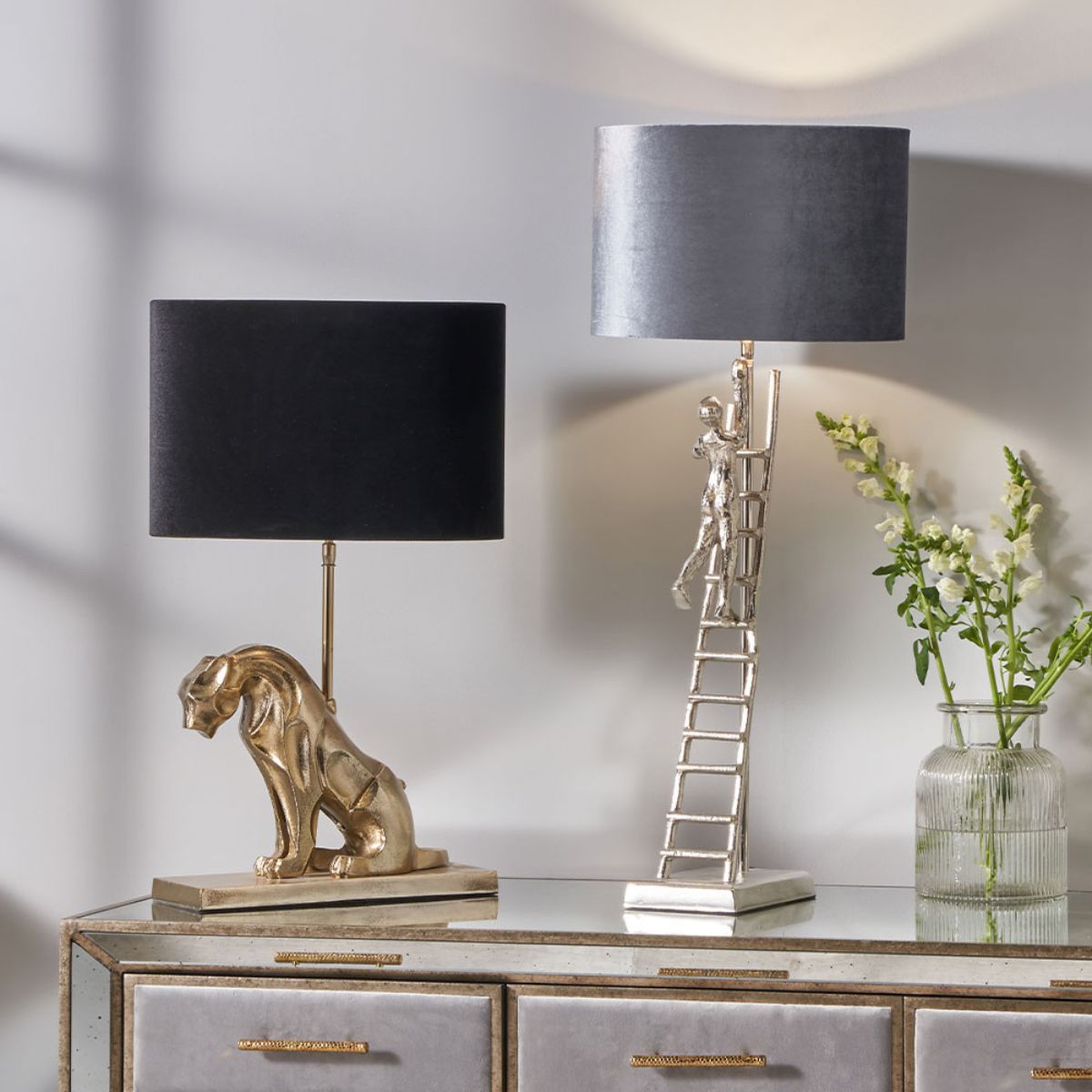 Pacific Lifestyle Osa Shiny Gold Metal Jaguar Table Lamp Base