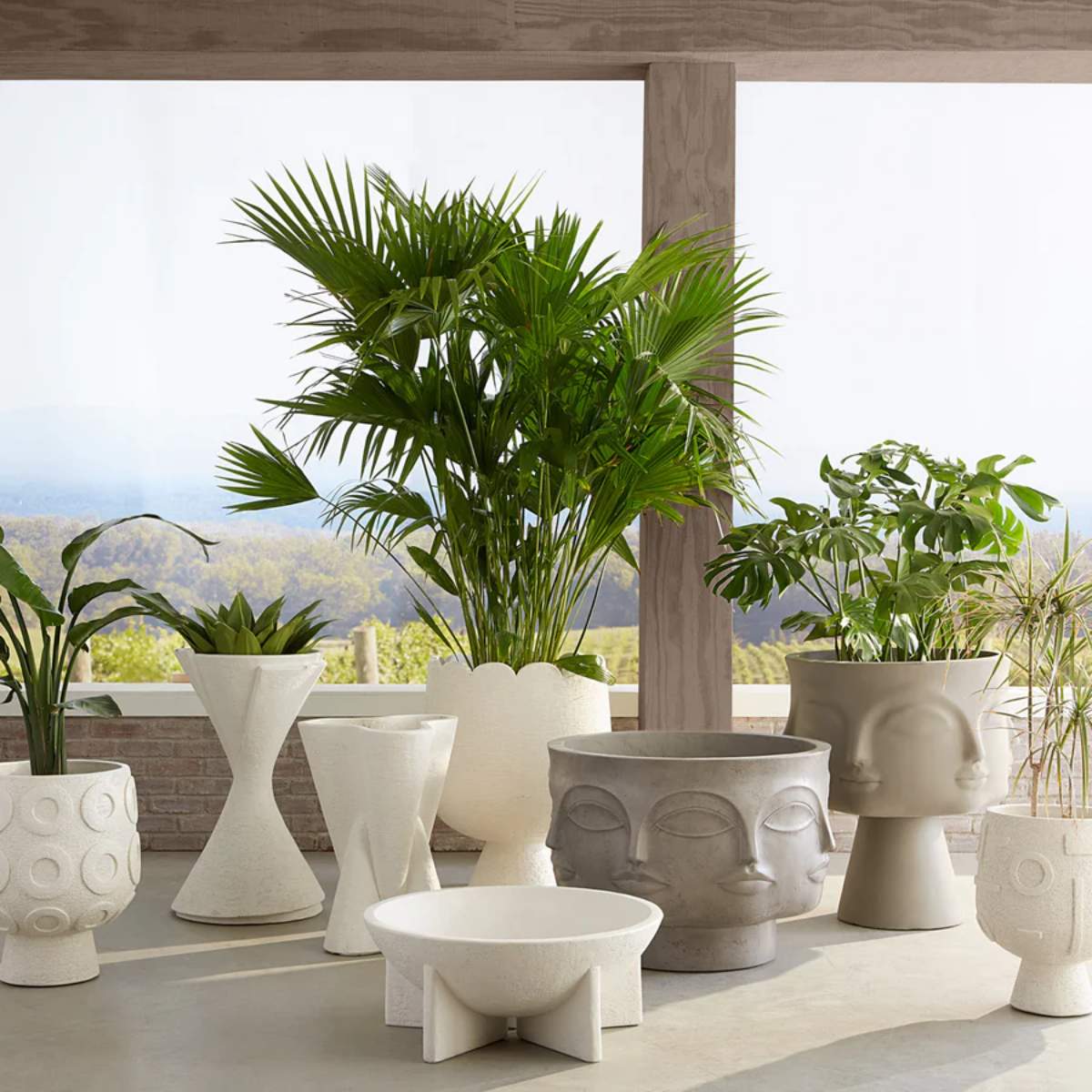 Jonathan Adler Osaka Discs Concrete Planter