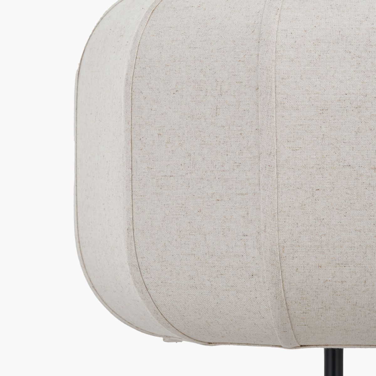 Pacific Lifestyle Oscar Black Metal and Natural Linen Structured Floor Lamp