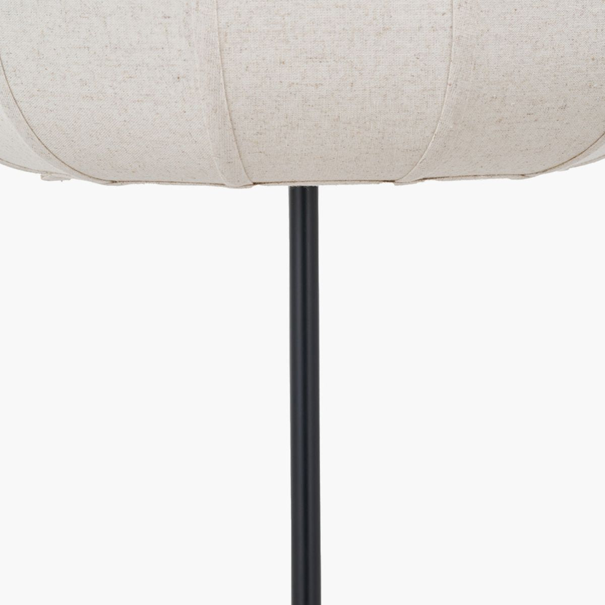 Pacific Lifestyle Oscar Black Metal and Natural Linen Structured Floor Lamp