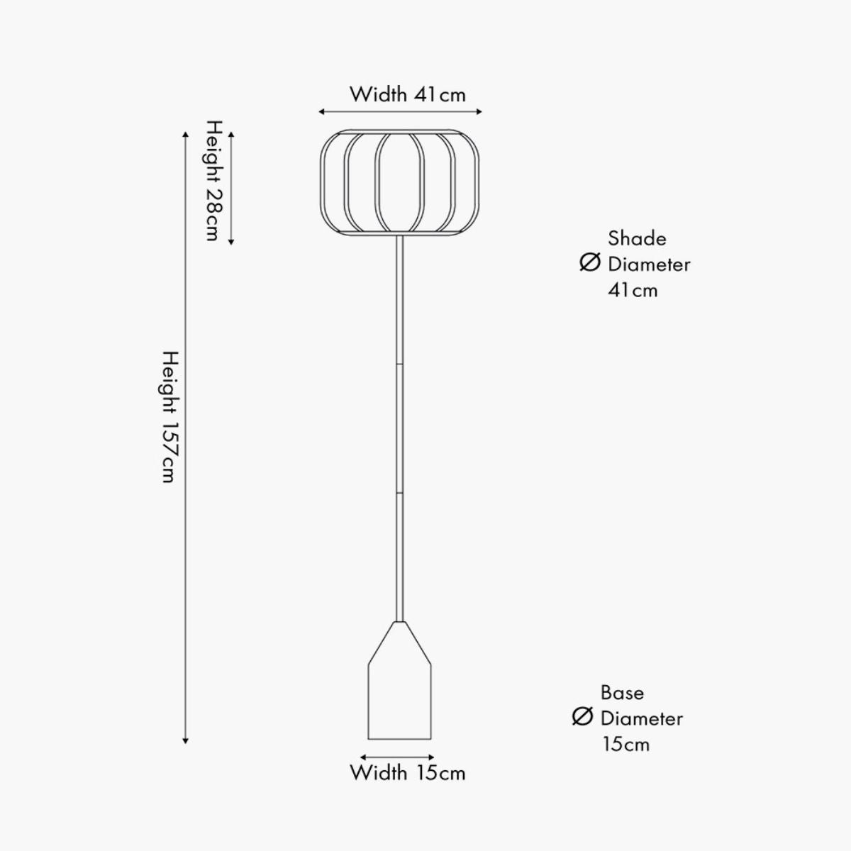 Pacific Lifestyle Oscar Black Metal and Natural Linen Structured Floor Lamp