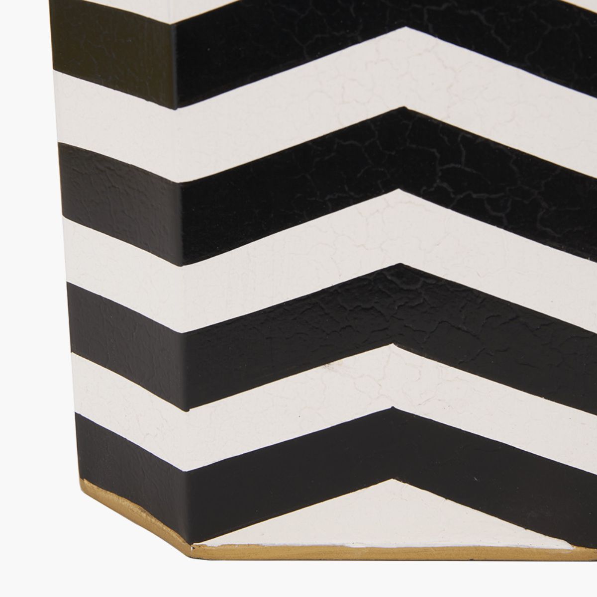 Pacific Lifestyle Oskar Black and White Chevron Hand Painted Metal Table Lamp Base