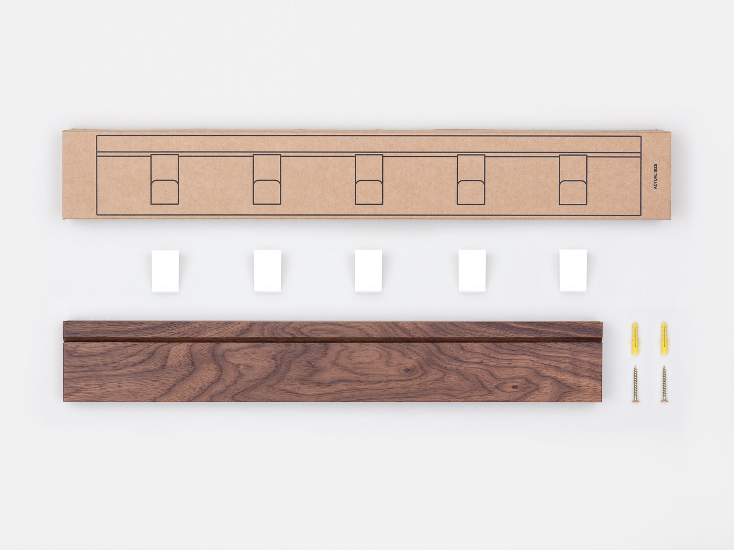 John Green 45 Solid Walnut Coat Rail