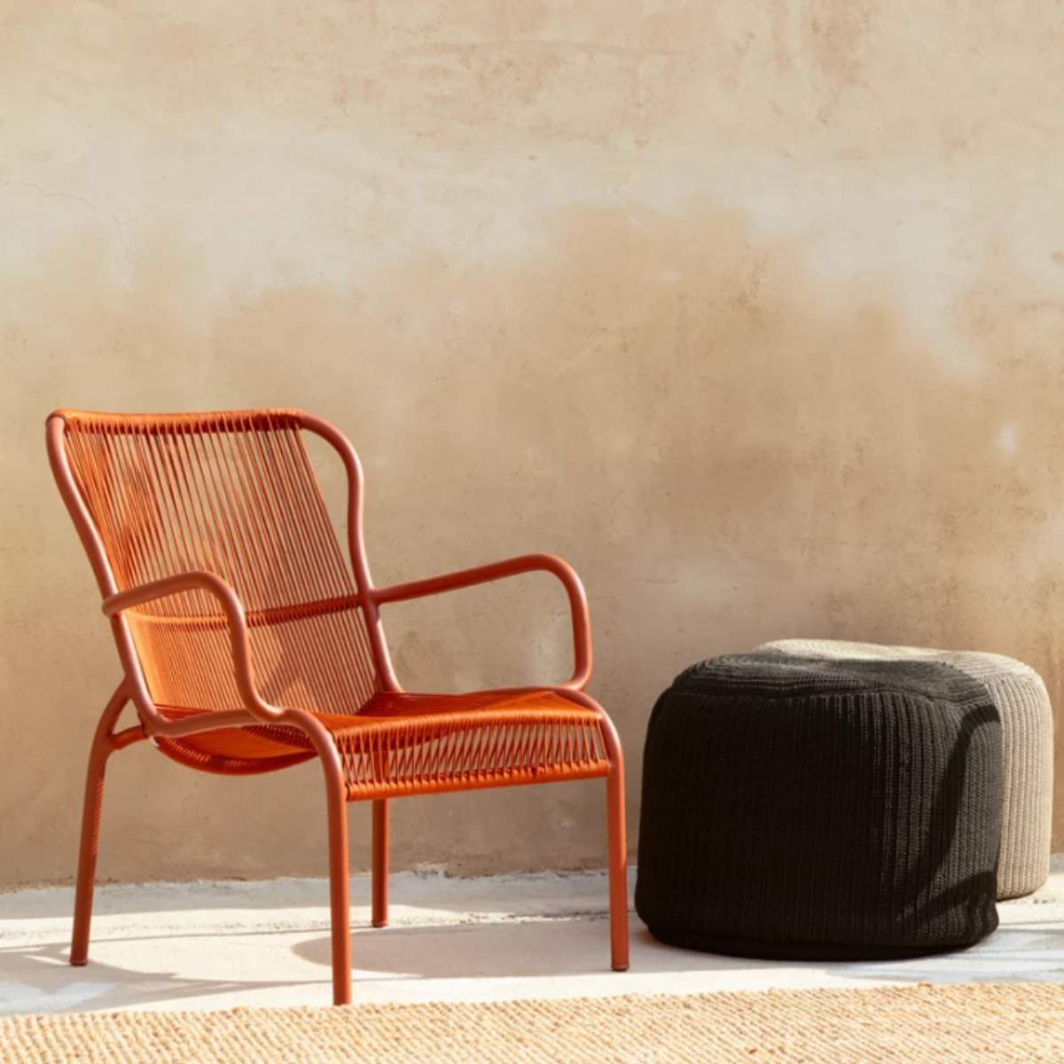 Vincent Shepherd Otto Outdoor Rope Pouf Terracotta