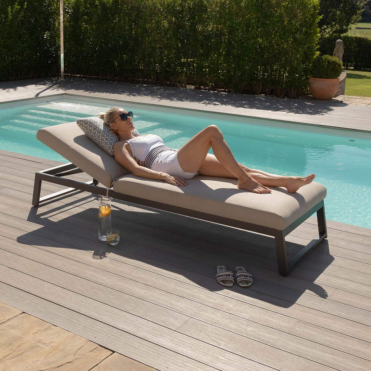 Maze - Outdoor Fabric Allure Sunlounger