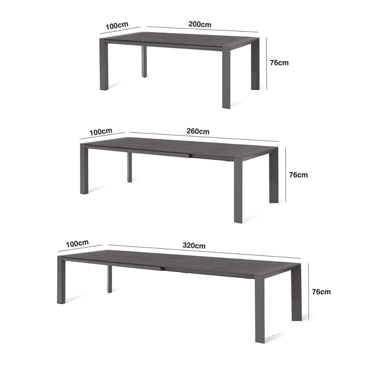 Maze - Outdoor Fabric Ambition 6-10 Seat Extending Dining Set