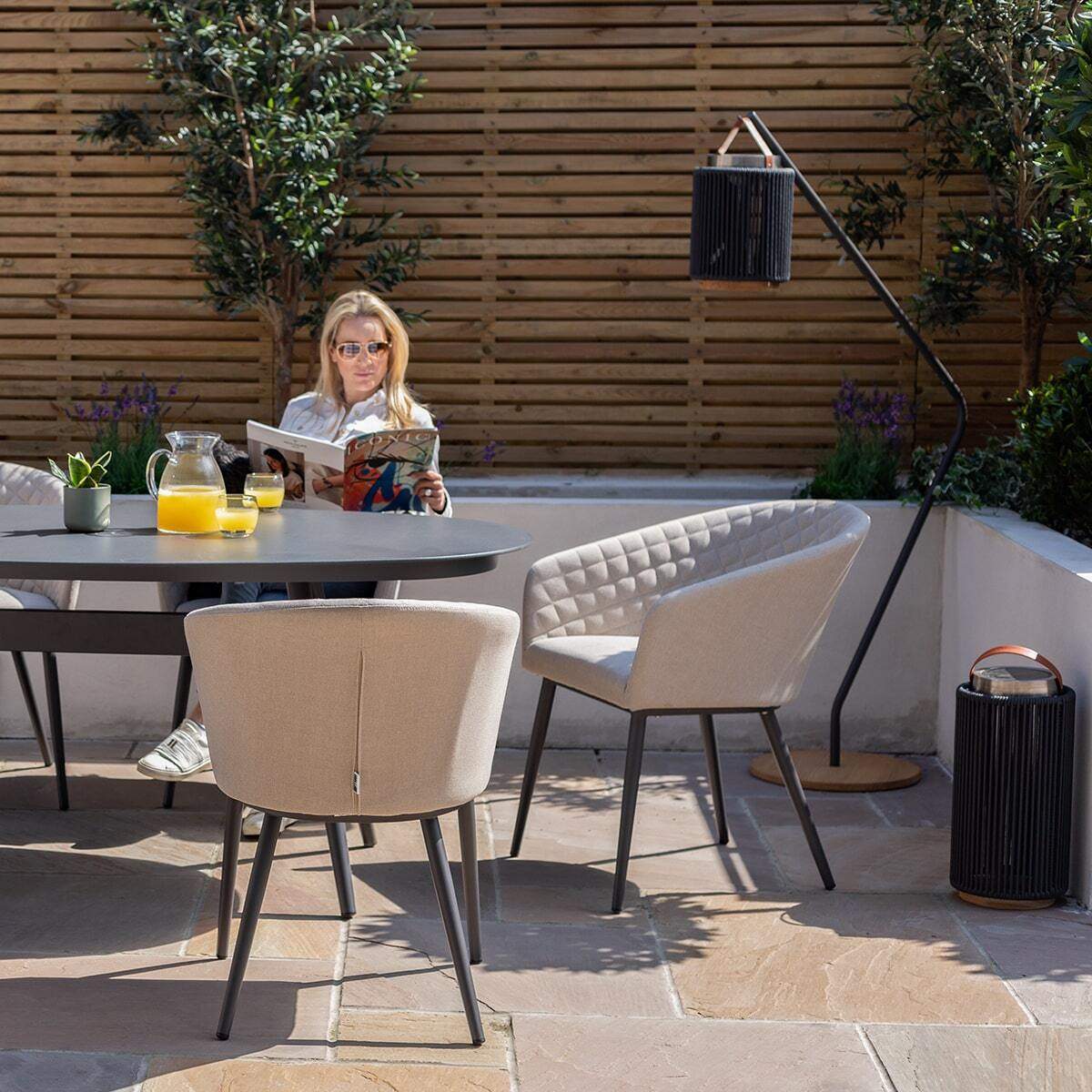 Maze - Outdoor Fabric Ambition 6 Seat Oval Dining Set