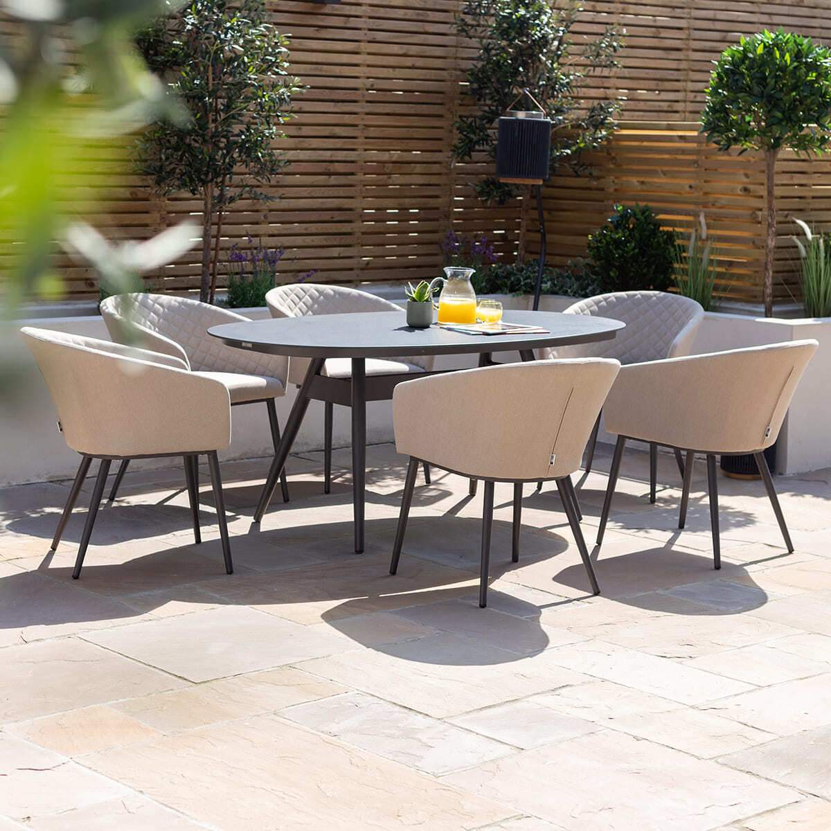 Maze - Outdoor Fabric Ambition 6 Seat Oval Dining Set