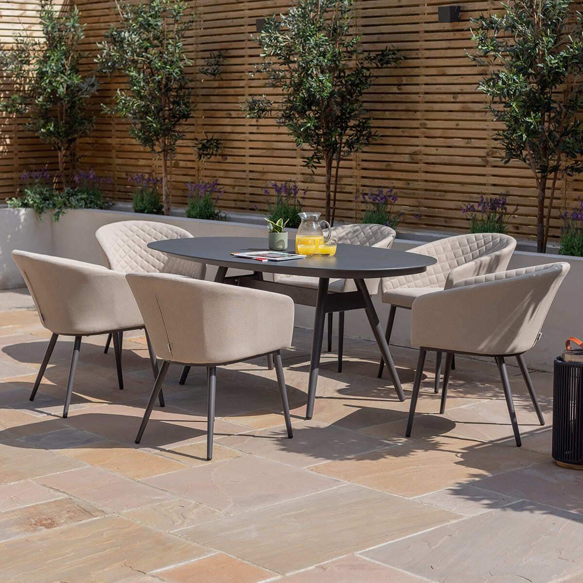 Maze - Outdoor Fabric Ambition 6 Seat Oval Dining Set