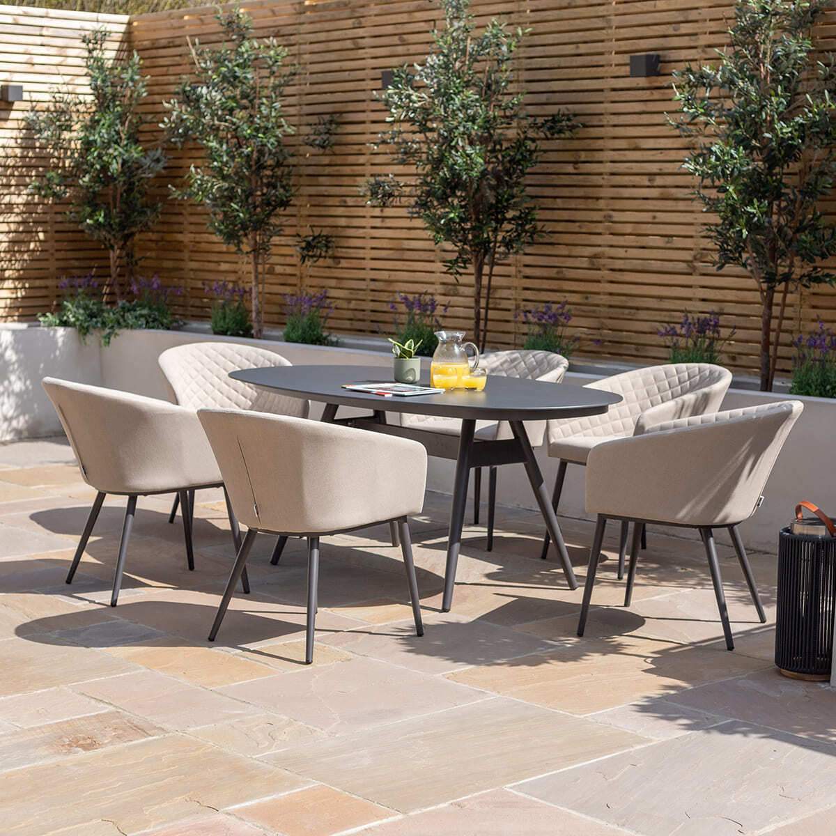 Maze - Outdoor Fabric Ambition 6 Seat Oval Dining Set