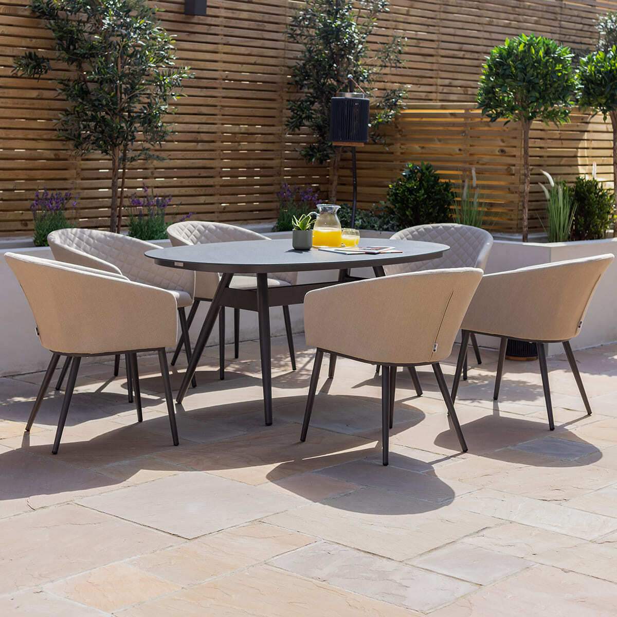 Maze - Outdoor Fabric Ambition 6 Seat Oval Dining Set