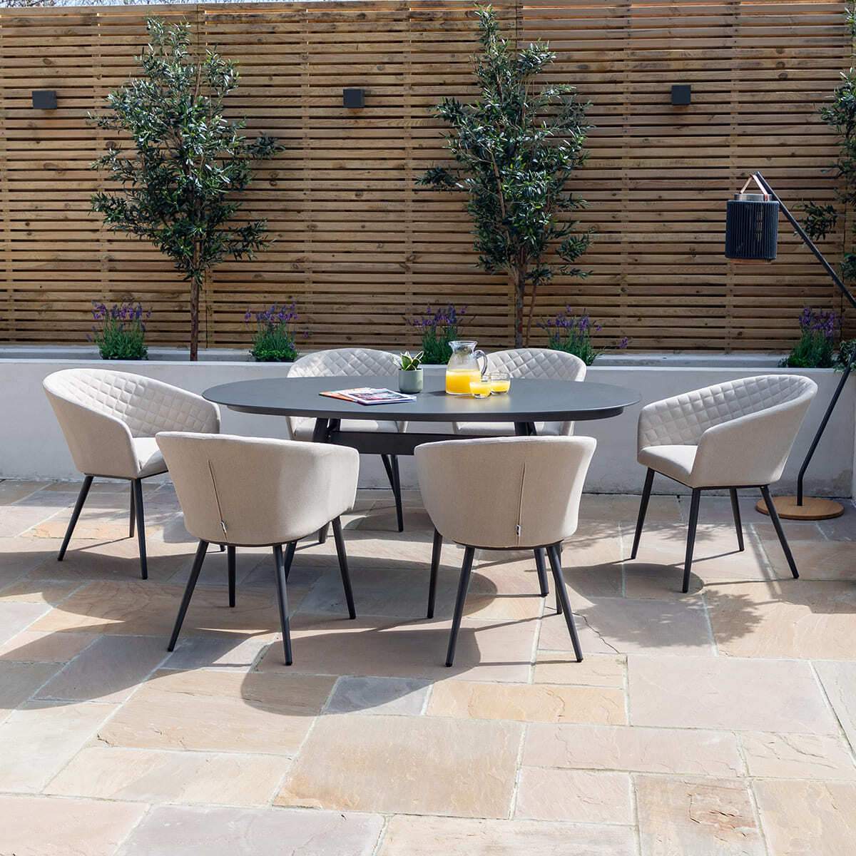 Maze - Outdoor Fabric Ambition 6 Seat Oval Dining Set