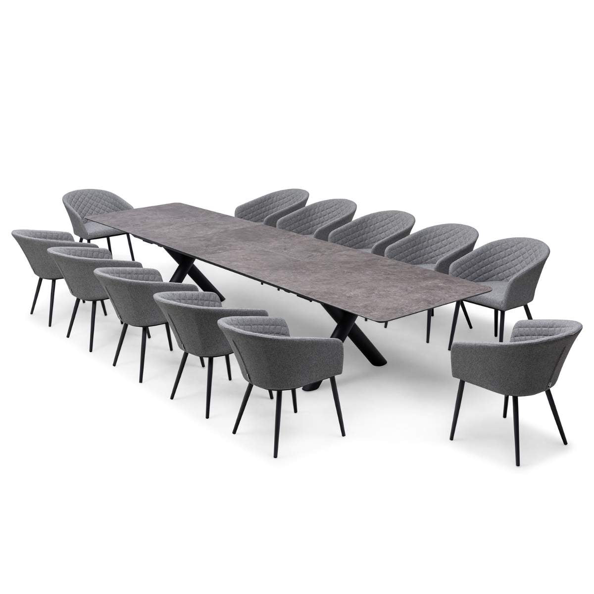 Maze - Outdoor Fabric Ambition 8-12 Seat Maxim Extending Dining Set
