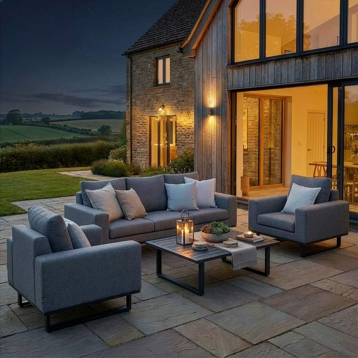 Maze - Outdoor Fabric Ethos 3 Seat Sofa Set