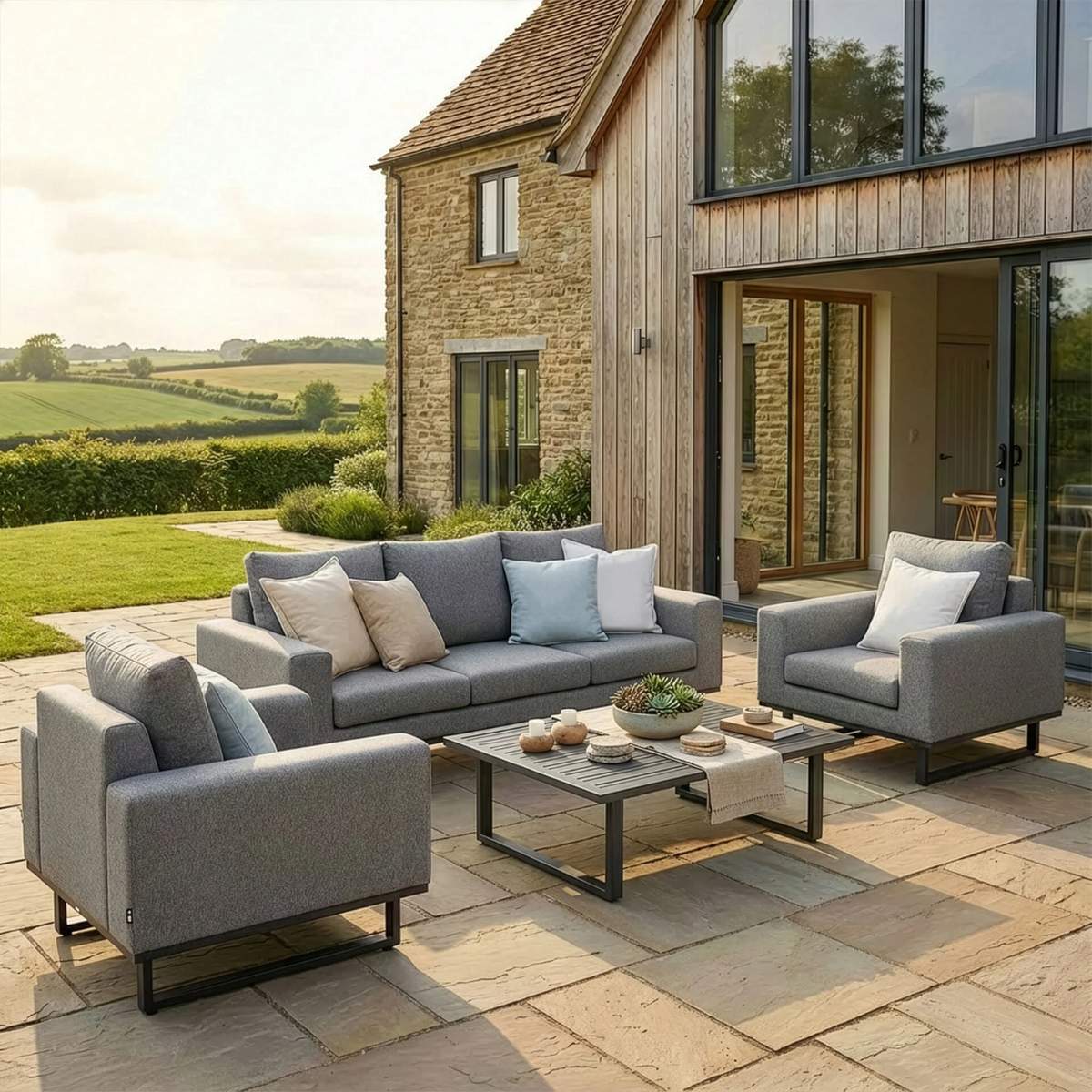 Maze - Outdoor Fabric Ethos 3 Seat Sofa Set