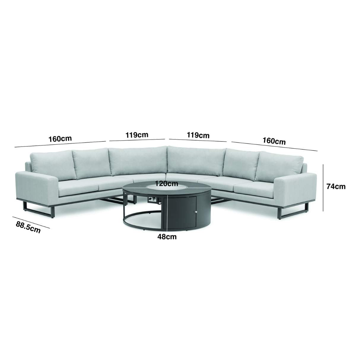 Maze - Outdoor Fabric Ethos Grande Corner Sofa Set