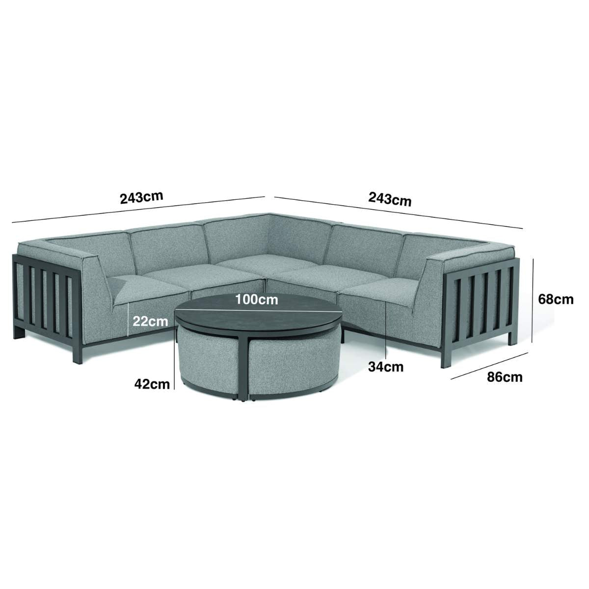 Maze - Outdoor Fabric Ibiza Small Corner Sofa Set