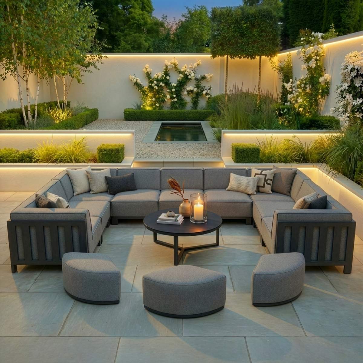 Maze - Outdoor Fabric Ibiza U Shape Sofa Set