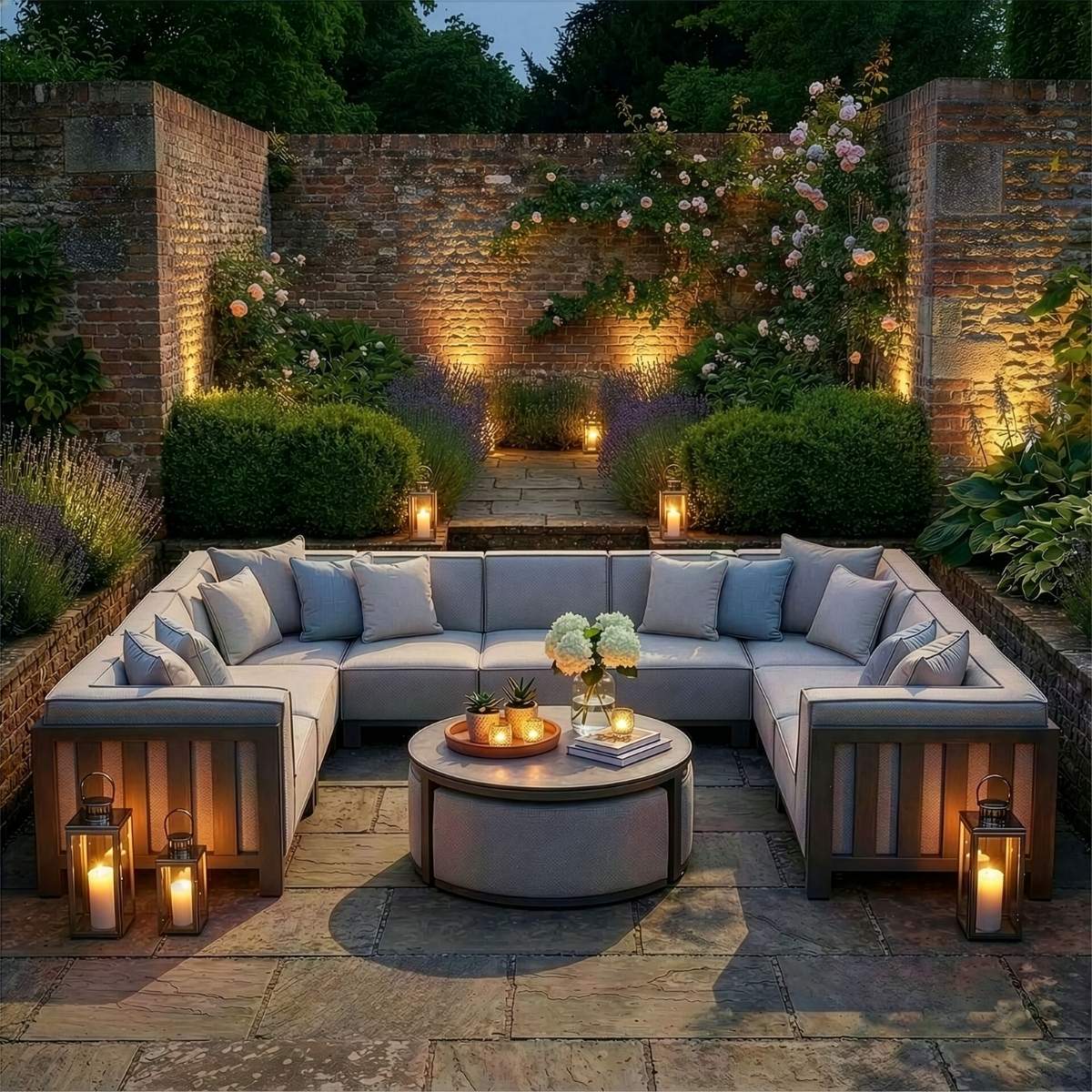 Maze - Outdoor Fabric Ibiza U Shape Sofa Set