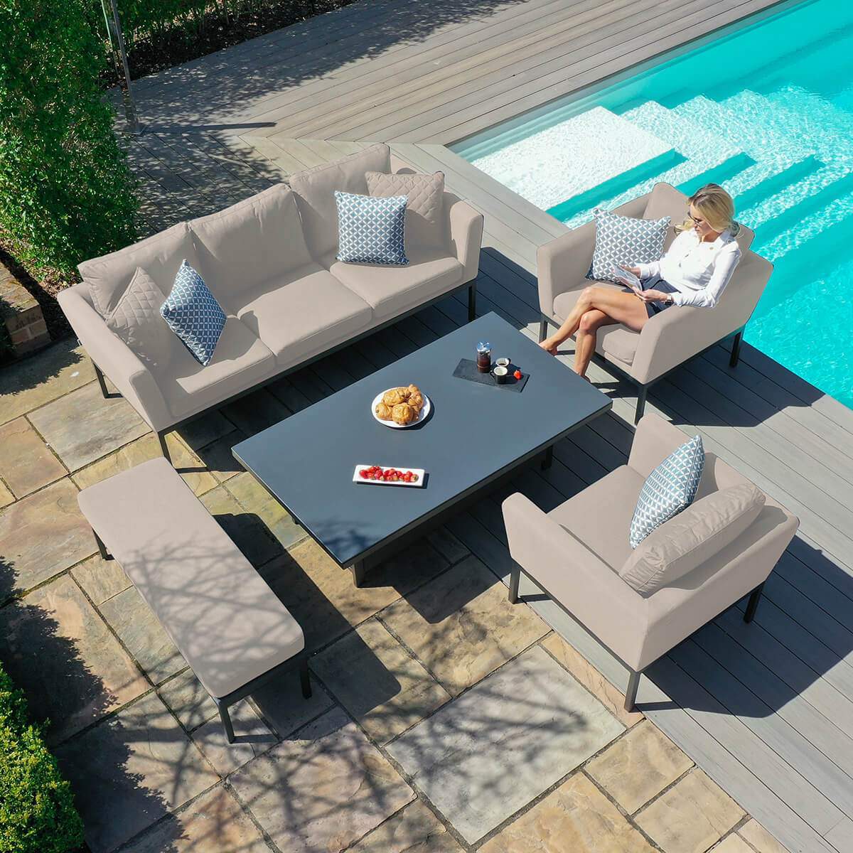 Maze - Outdoor Fabric Pulse 3 Seat Sofa Set