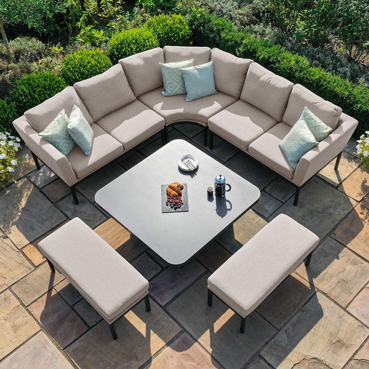 Maze - Outdoor Fabric Pulse Deluxe Square Corner Dining Set