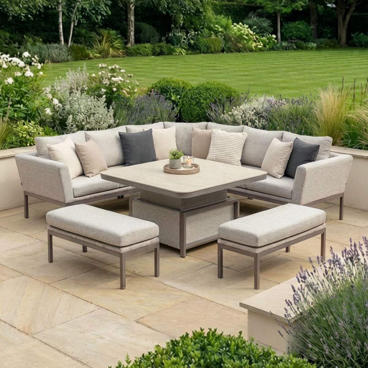 Maze - Outdoor Fabric Pulse Deluxe Square Corner Dining Set