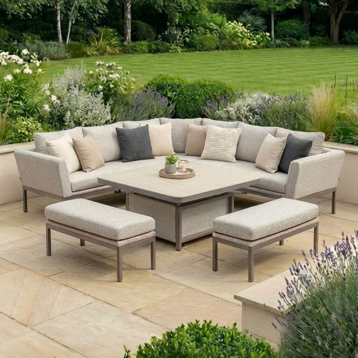 Maze - Outdoor Fabric Pulse Deluxe Square Corner Dining Set