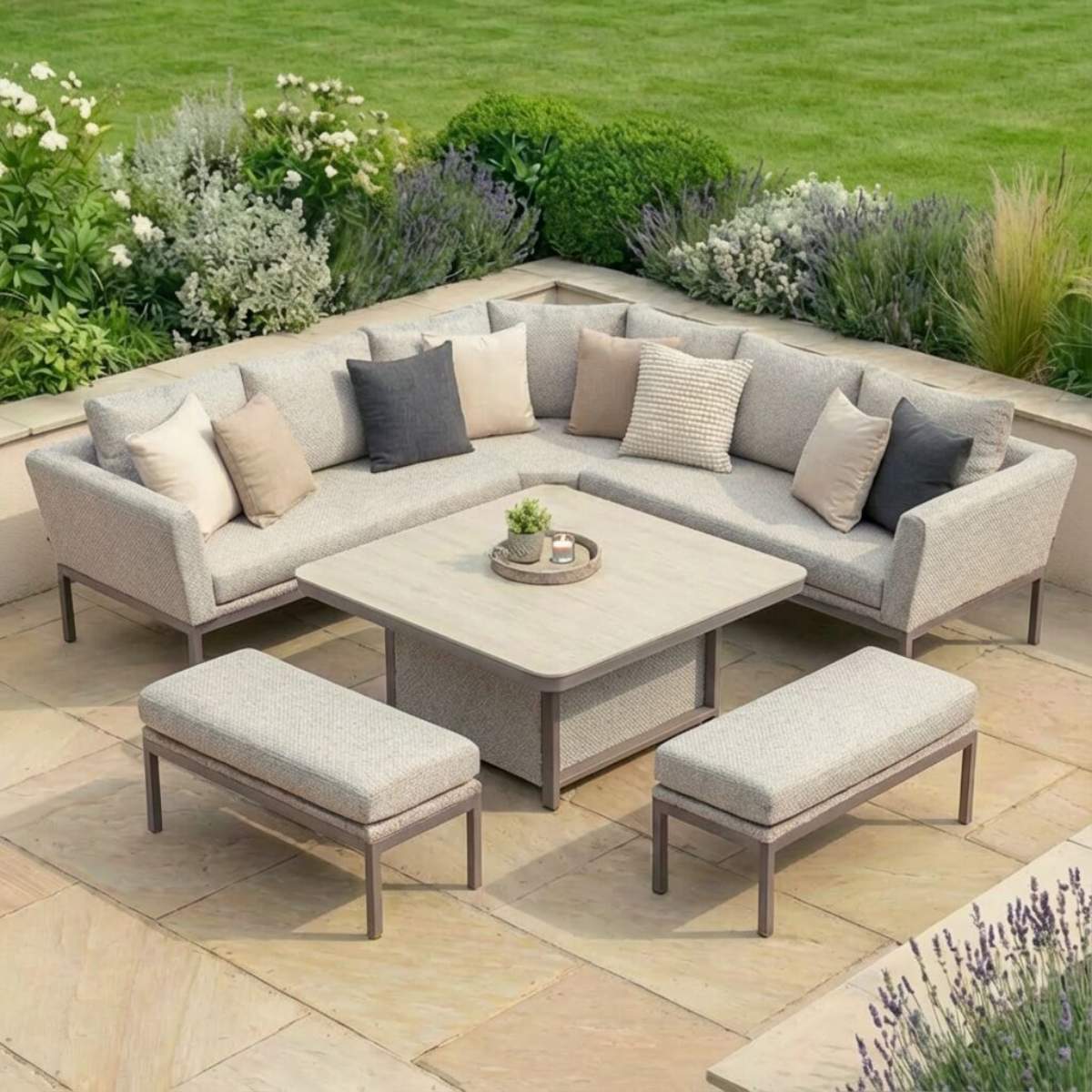 Maze - Outdoor Fabric Pulse Deluxe Square Corner Dining Set