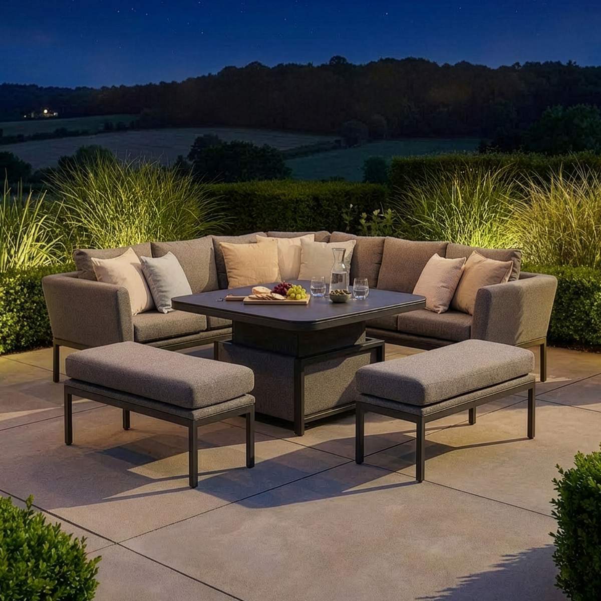 Maze - Outdoor Fabric Pulse Deluxe Square Corner Dining Set