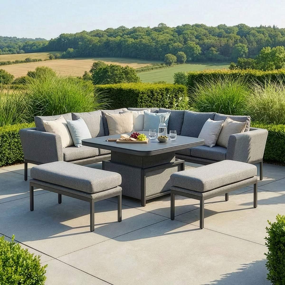 Maze - Outdoor Fabric Pulse Deluxe Square Corner Dining Set