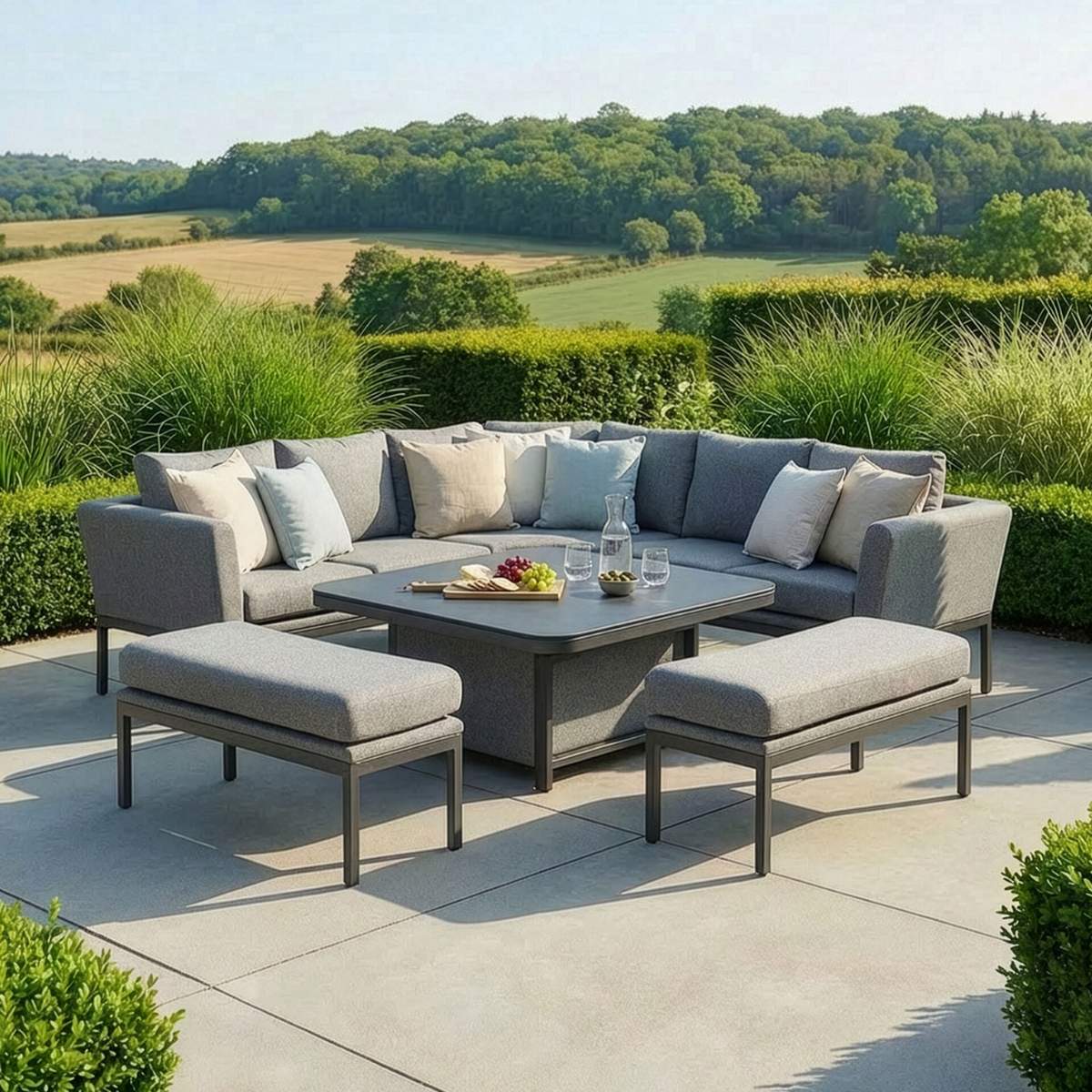 Maze - Outdoor Fabric Pulse Deluxe Square Corner Dining Set