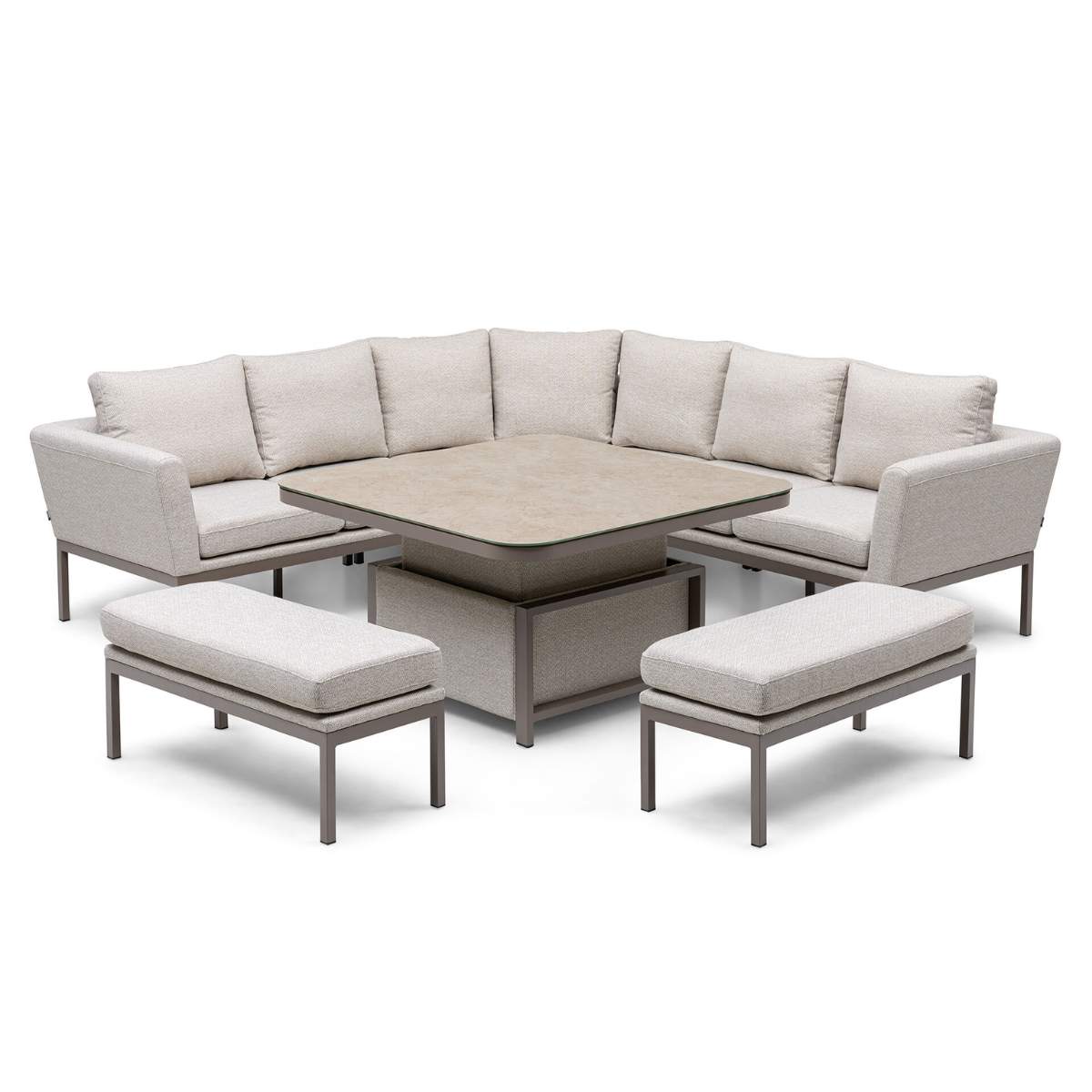 Maze - Outdoor Fabric Pulse Deluxe Square Corner Dining Set
