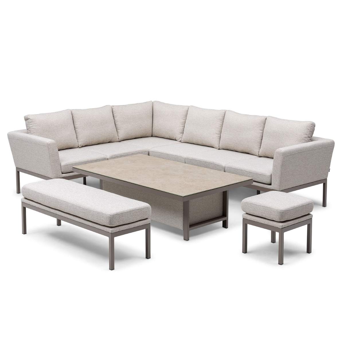Maze - Outdoor Fabric Pulse Rectangular Corner Dining Set