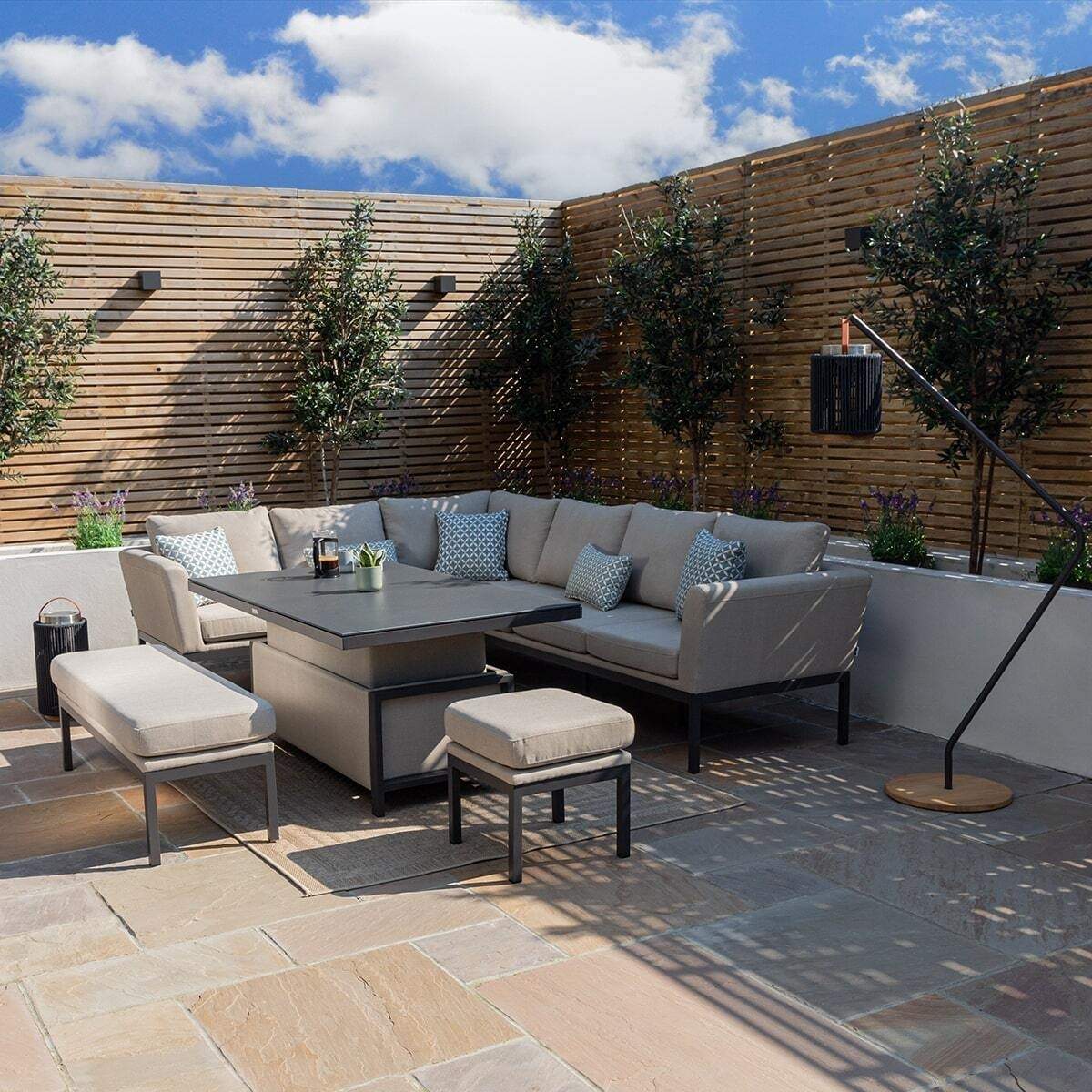 Maze - Outdoor Fabric Pulse Rectangular Corner Dining Set