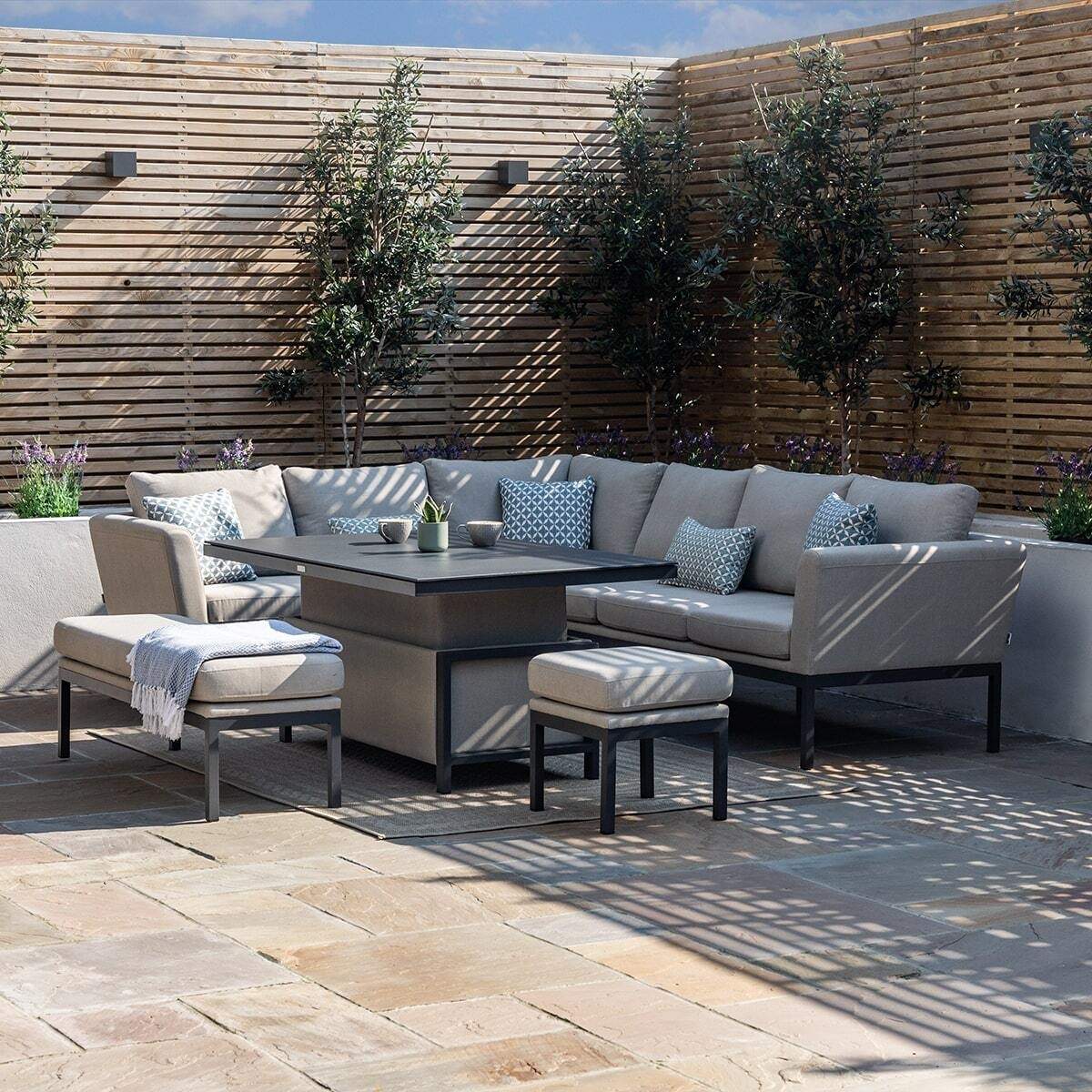 Maze - Outdoor Fabric Pulse Rectangular Corner Dining Set