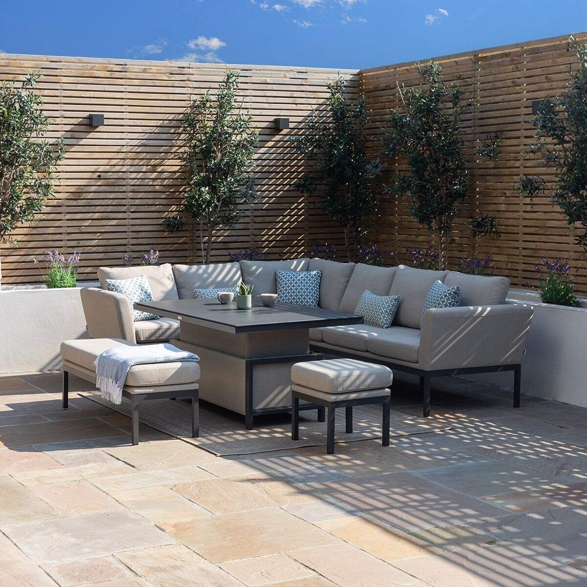 Maze - Outdoor Fabric Pulse Rectangular Corner Dining Set