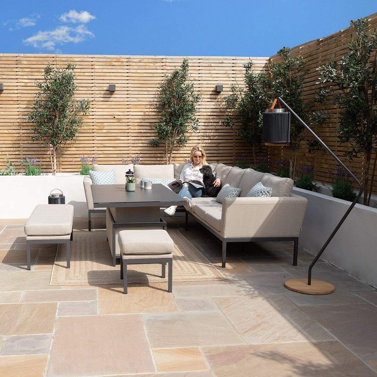 Maze - Outdoor Fabric Pulse Rectangular Corner Dining Set