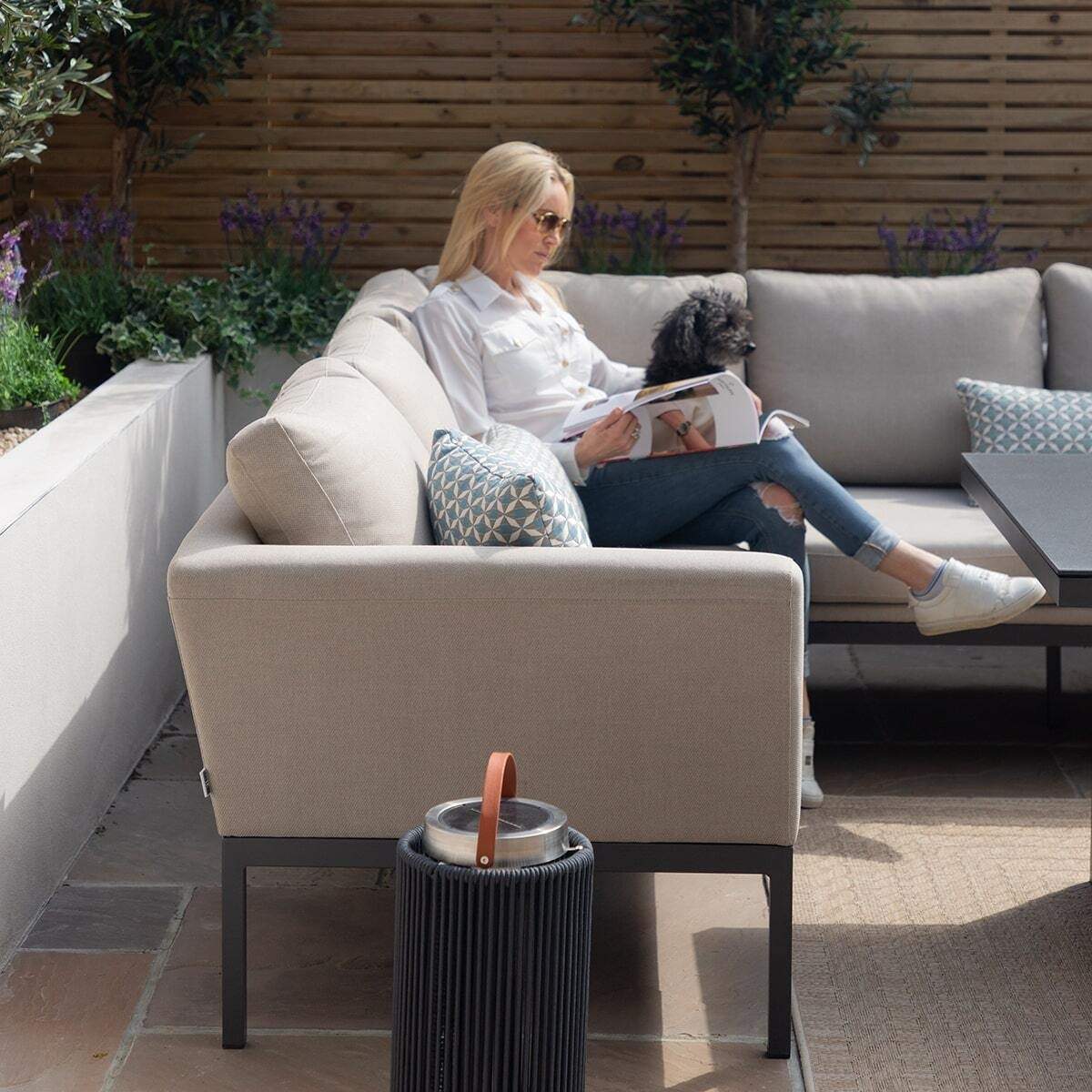 Maze - Outdoor Fabric Pulse Rectangular Corner Dining Set