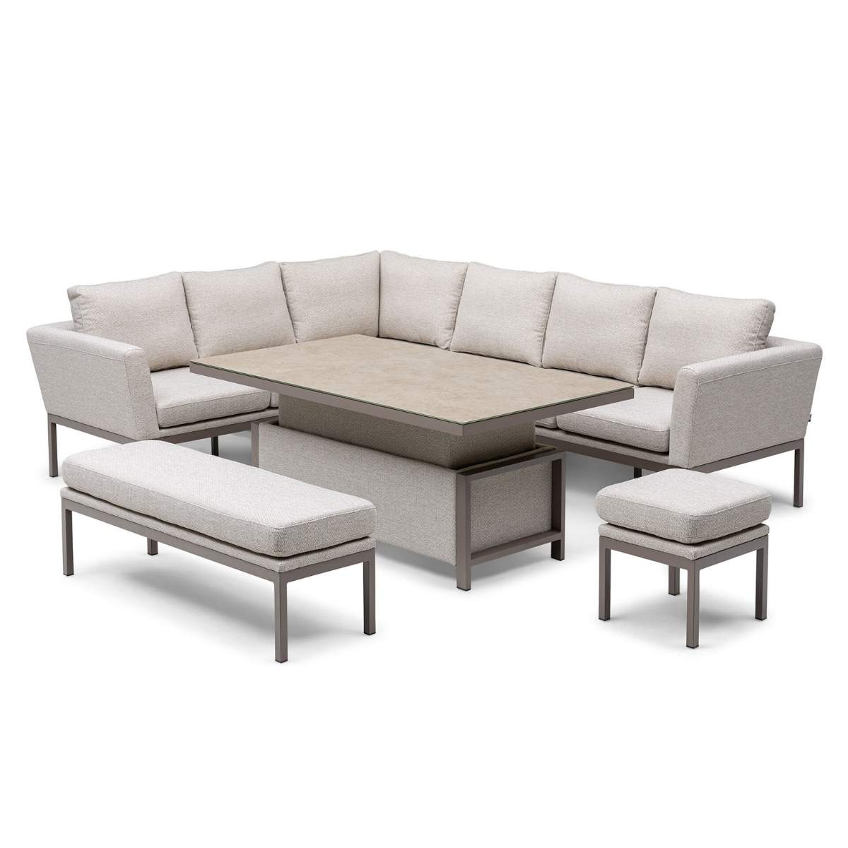 Maze - Outdoor Fabric Pulse Rectangular Corner Dining Set