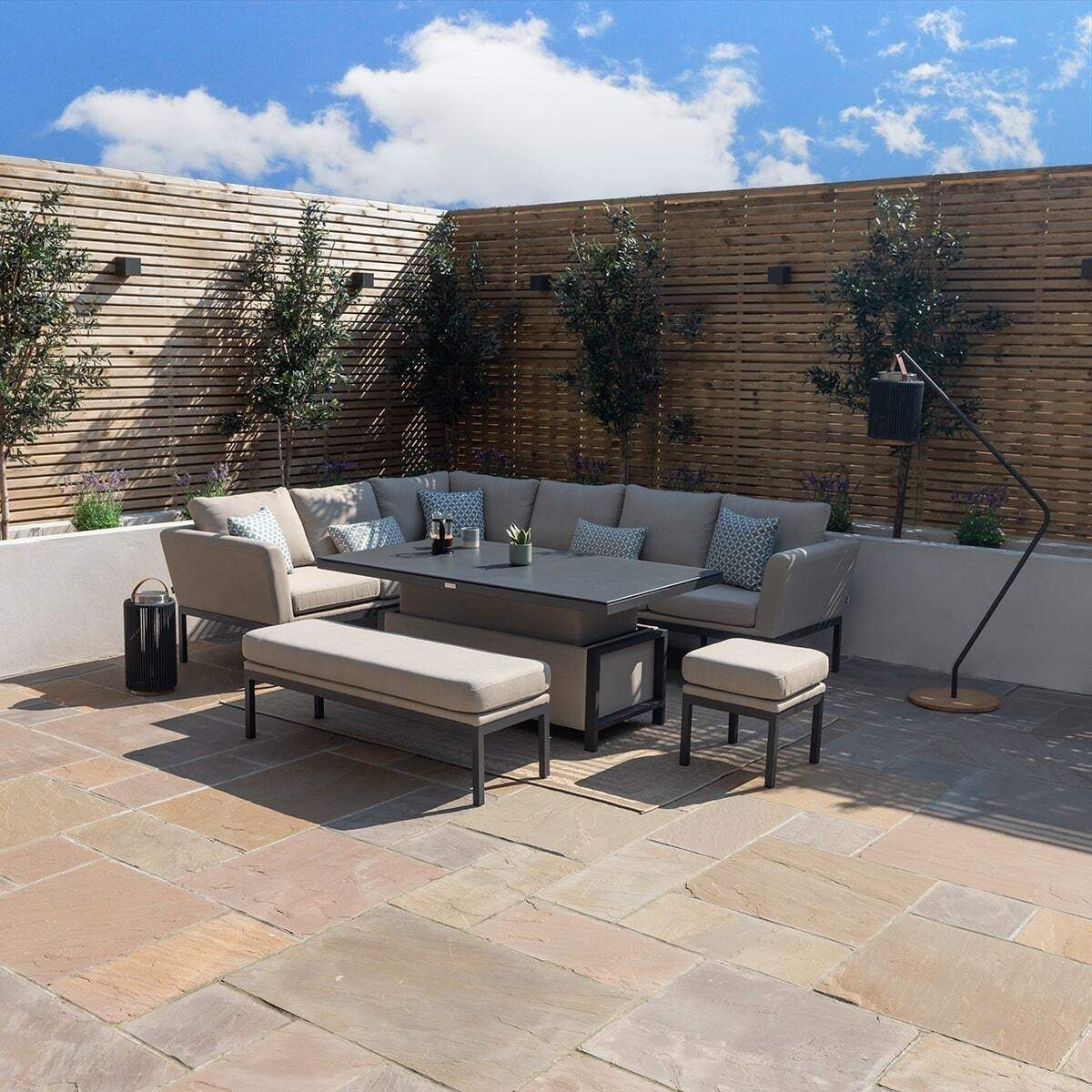 Maze - Outdoor Fabric Pulse Rectangular Corner Dining Set