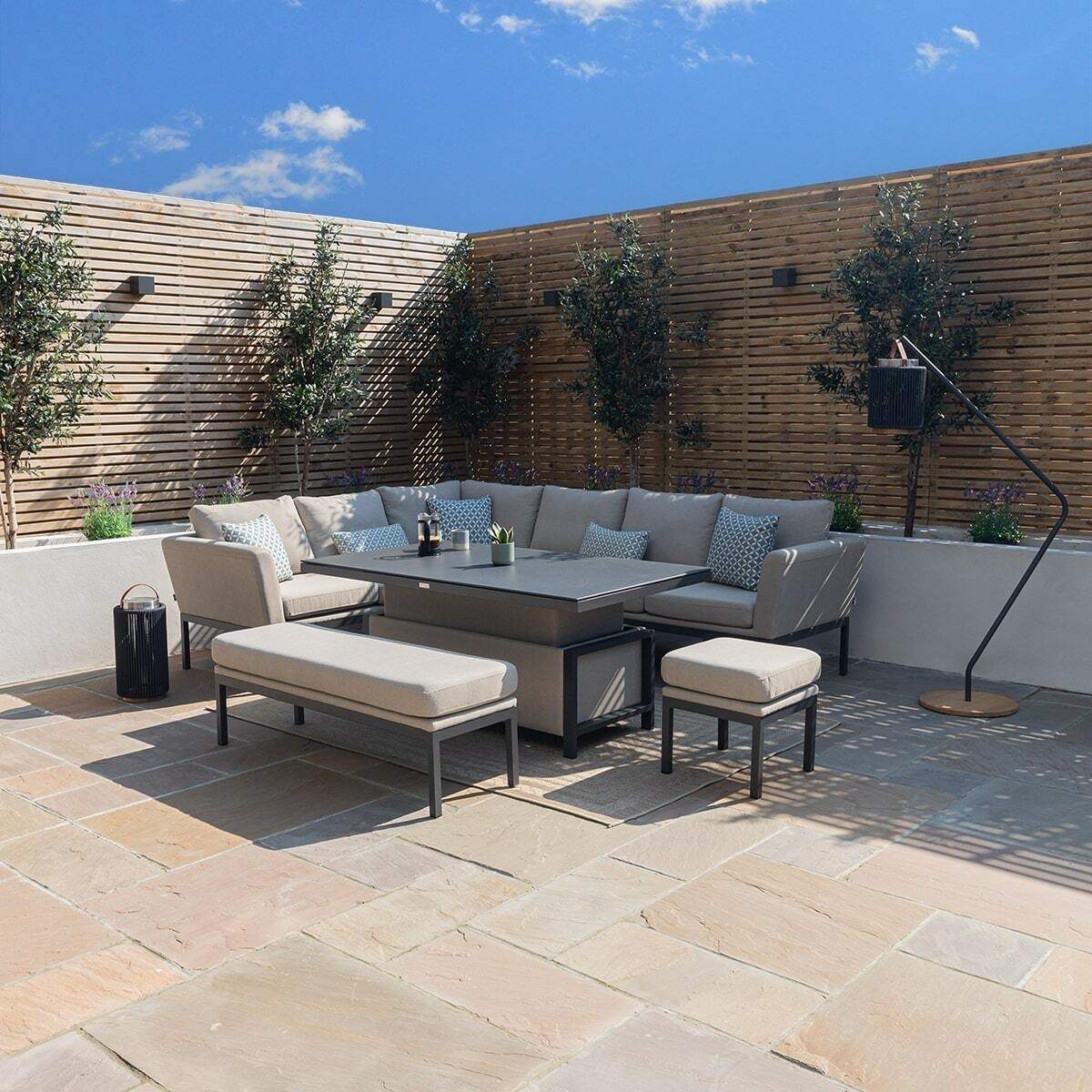 Maze - Outdoor Fabric Pulse Rectangular Corner Dining Set