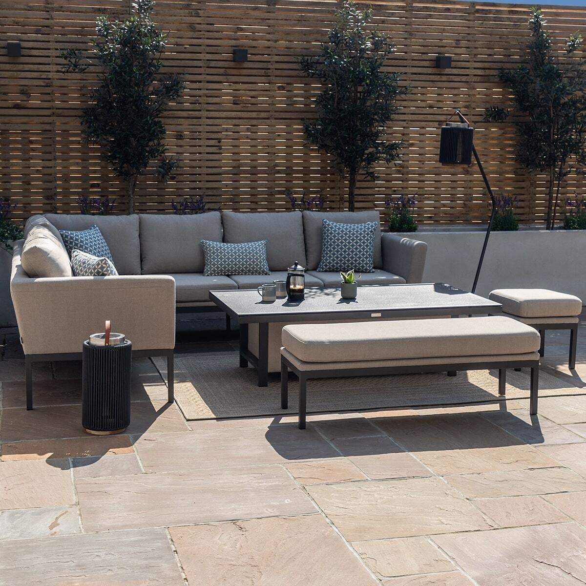 Maze - Outdoor Fabric Pulse Rectangular Corner Dining Set