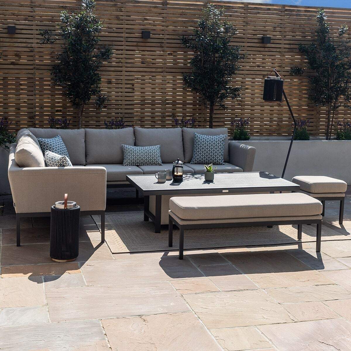 Maze - Outdoor Fabric Pulse Rectangular Corner Dining Set