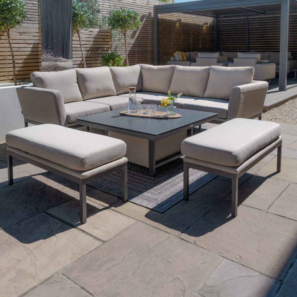 Maze - Outdoor Fabric Pulse Square Corner Dining Set
