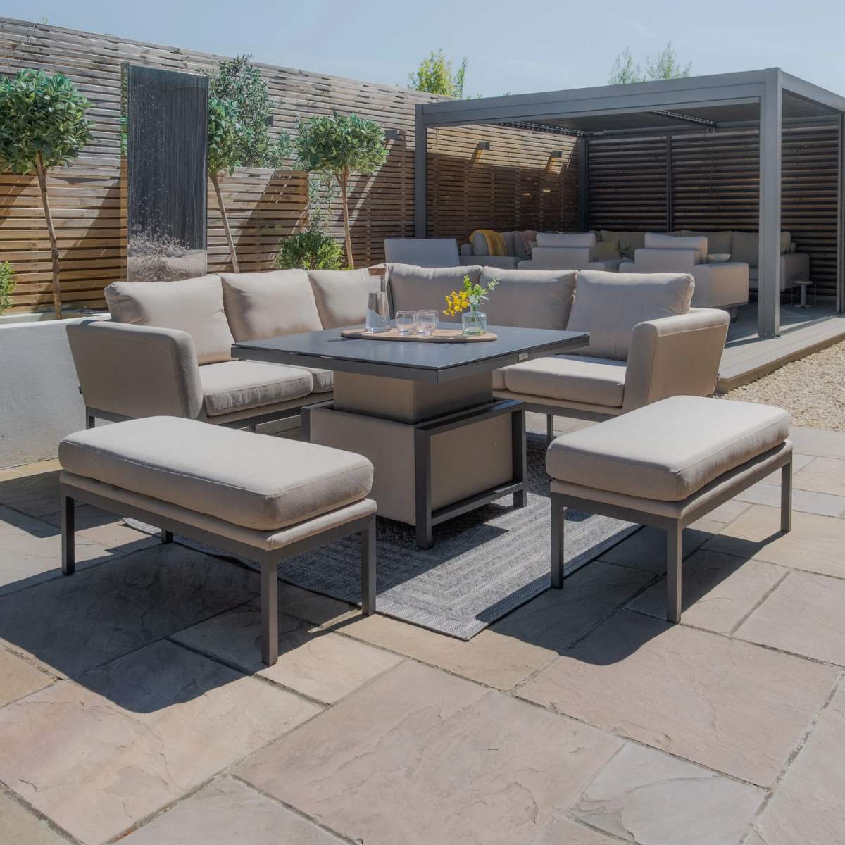 Maze - Outdoor Fabric Pulse Square Corner Dining Set