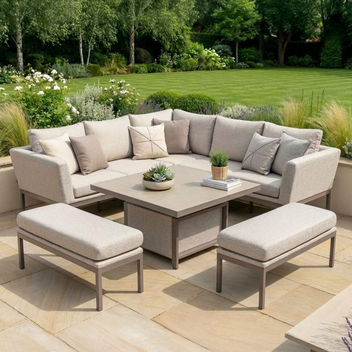Maze - Outdoor Fabric Pulse Square Corner Dining Set