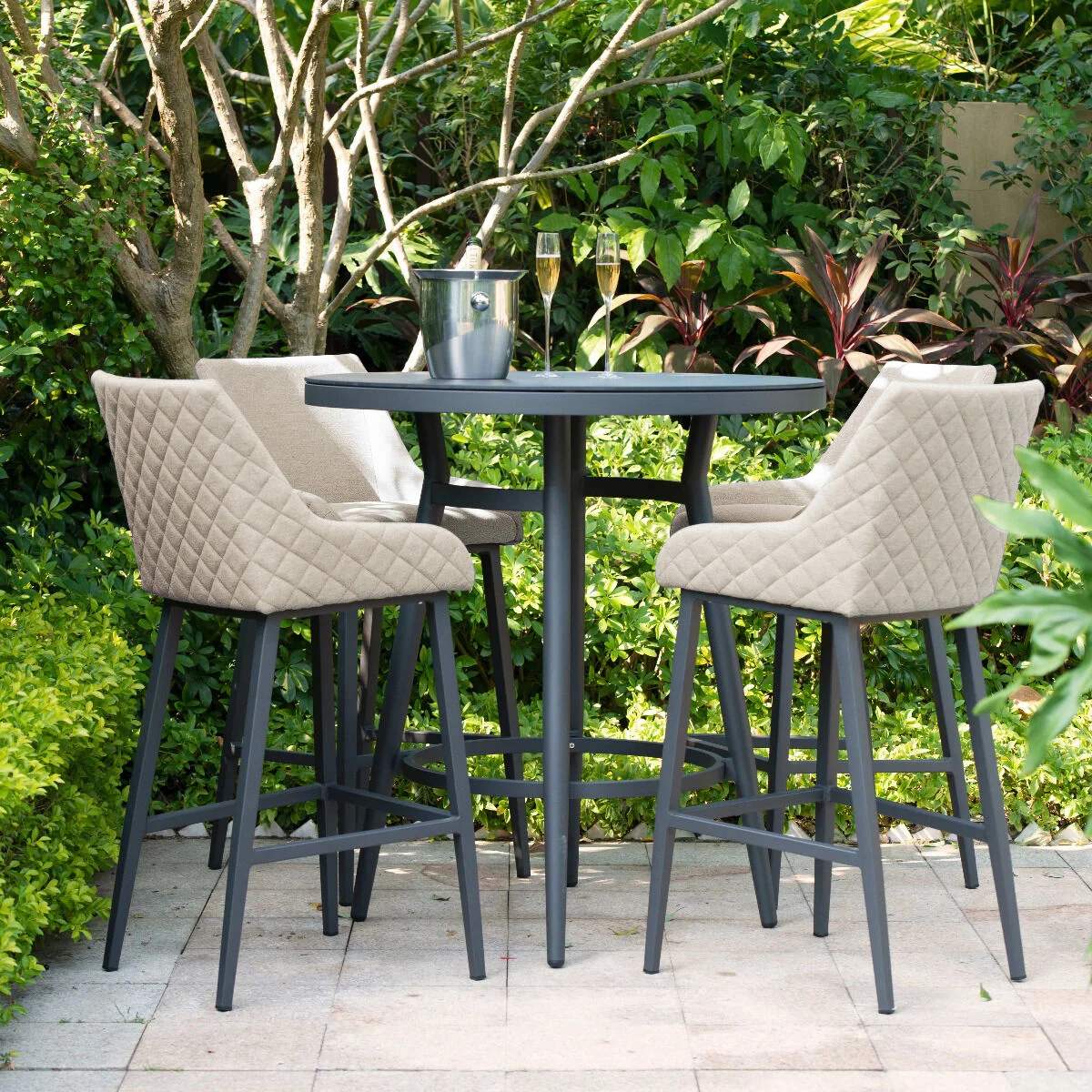 Maze - Outdoor Fabric Regal 4 Seat Round Bar Set