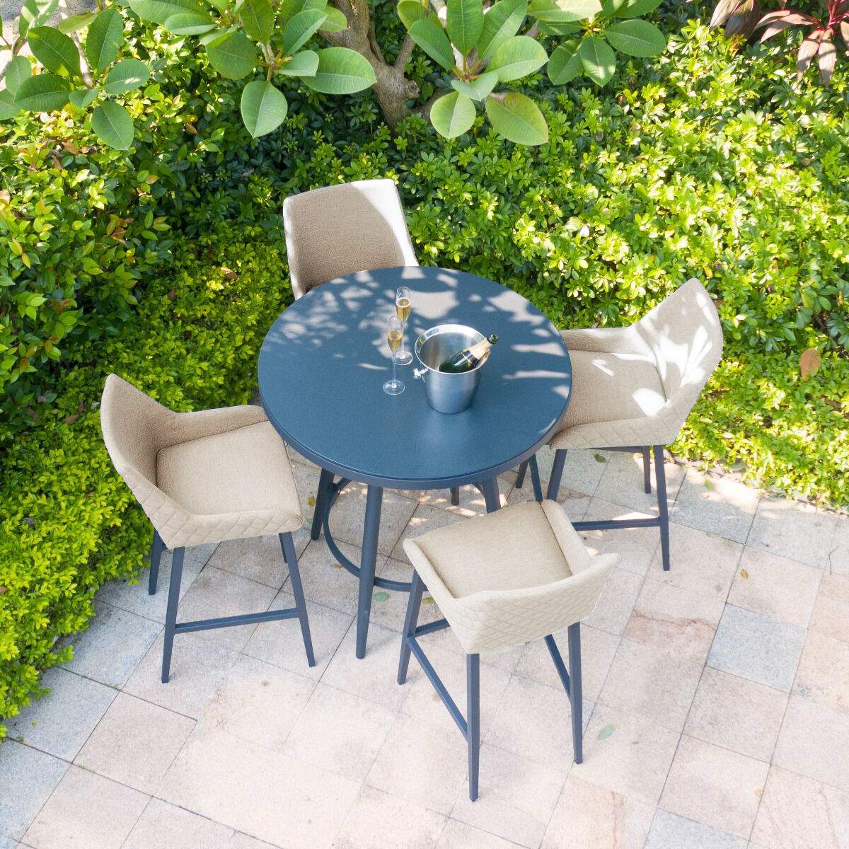 Maze - Outdoor Fabric Regal 4 Seat Round Bar Set