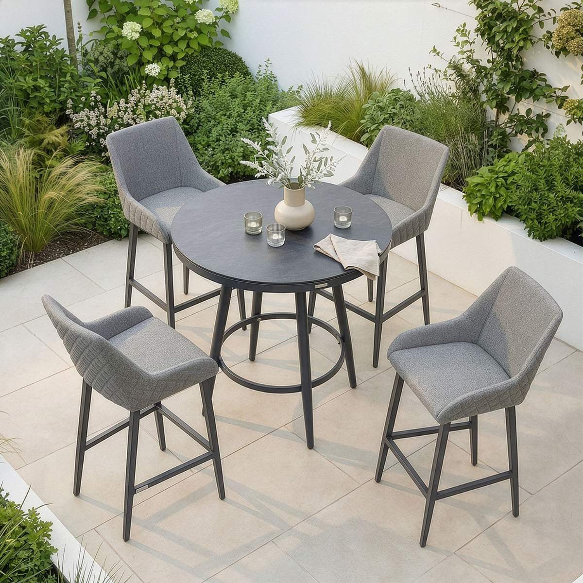 Maze - Outdoor Fabric Regal 4 Seat Round Bar Set